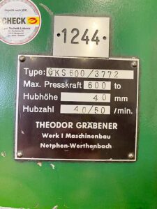 Pressa a ginocchiera Grabener GKS 600 - 600 ton (ID:76166) - Dabrox.com