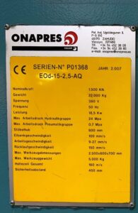 Pressa per stampaggio Onapres EOd-15-2,5-AQ - 150 ton (ID:S76429) - Dabrox.com